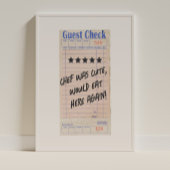Guest Check Chef Was Cute Personalized  Poster