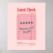 Guest Check Christmas Merry and Bright Holiday Art Poster (Voorkant)