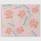 Guest Check Custom Personalized Gift Cadeaupapier (Vlak)