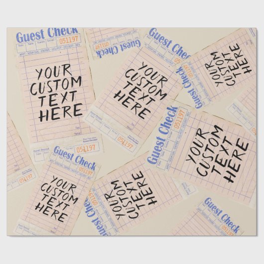 Guest Check Custom Personalized Gift Cadeaupapier (Vlak)
