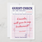 Guest Check Handgeschreven Be My Bridesmaid Kaart (Voorkant)