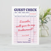 Guest Check Handgeschreven Be My Bridesmaid Kaart (Staand voorkant)