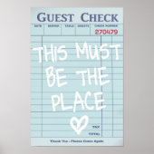 Guest Check Print, Dorm Art Print (Voorkant)
