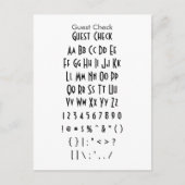 Guest Check - Zazzle Font Sampler Blad Briefkaart (Voorkant)