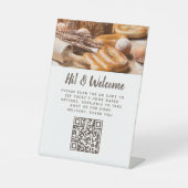 Guest contactloze QR-bankierbakkersfoto Reclamebord Met Voetstuk (Voorkant)