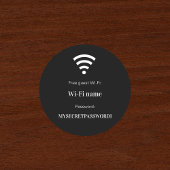 Guest customer wifi network password black ronde sticker