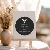 Guest customer wifi network password black ronde sticker