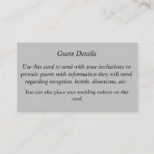 Guest Detail Card Informatiekaartje (Voorkant)