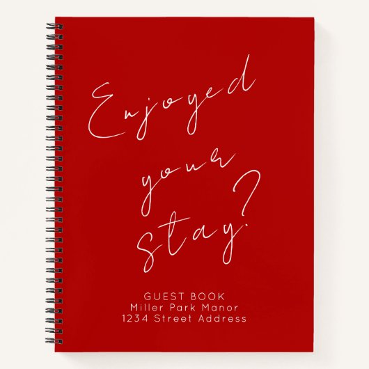 Guest Feedback Guest Book Red Notitieboek (Voorkant)