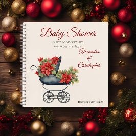Guest Gift List Christmas Carriage Baby shower Notitieboek
