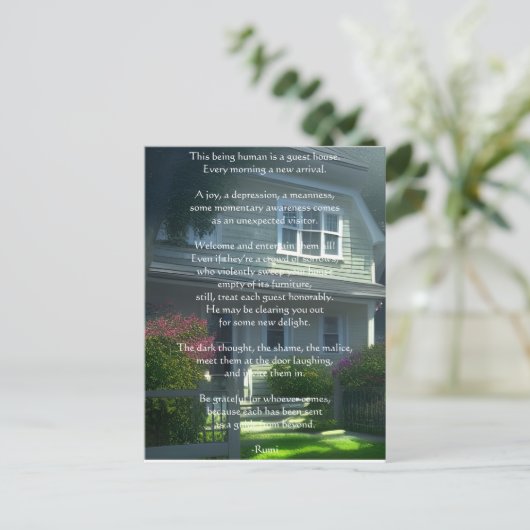Guest House Rumi Poem Briefkaart (Staand voorkant)