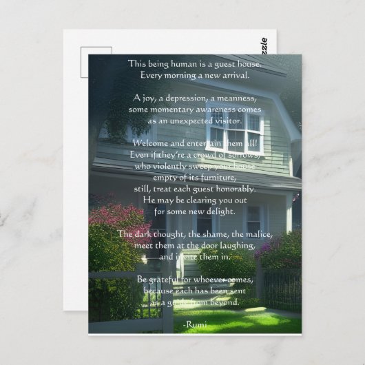 Guest House Rumi Poem Briefkaart (Voorkant / Achterkant)