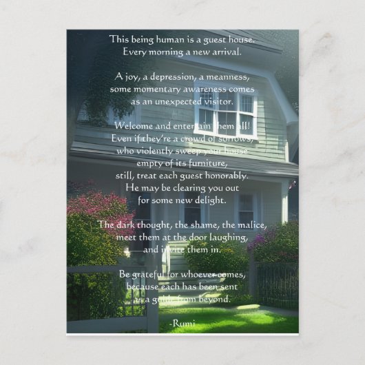 Guest House Rumi Poem Briefkaart (Voorkant)