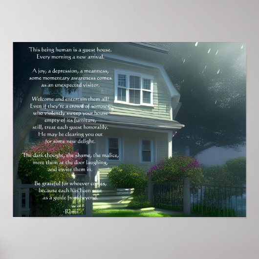 Guest House Rumi Poem Poster (Voorkant)