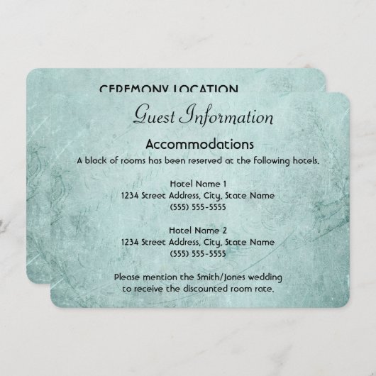 Guest Info Kaart over groenboek (Voorkant / Achterkant)