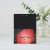 Guest Name Printed Place Card Red Gothic Briefkaart (Staand voorkant)