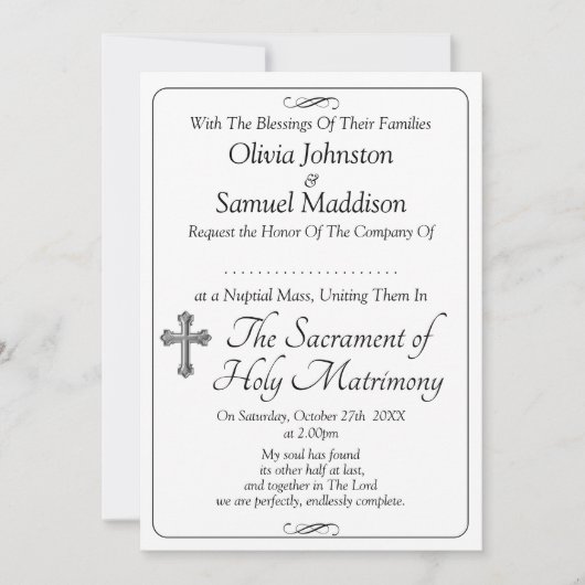 Guest Names, Black & White with Infinity Scroll Kaart (Voorkant)