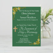 Guest Names, Christian Emerald Green & Gold Kaart (Staand voorkant)
