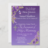 Guest Names, Christian Purple Mauve Flowers White Kaart (Voorkant)