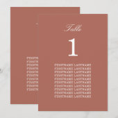 Guest Names Cocoa Sienna Table Kaart (Voorkant / Achterkant)