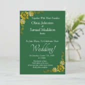 Guest Names, Emerald Green & Gold Wedding  Kaart (Staand voorkant)