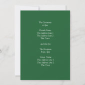 Guest Names, Emerald Green & Gold Wedding  Kaart (Achterkant)