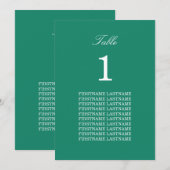 Guest Names Emerald Green Table Kaart (Voorkant / Achterkant)