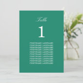 Guest Names Emerald Green Table Kaart (Staand voorkant)