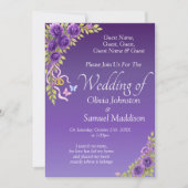 Guest Names, Purple Mauve Flowers & White Kaart (Voorkant)