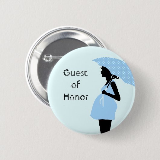 "Guest of Honor" Baby shower Button [blauw] (Voorkant /achterkant)