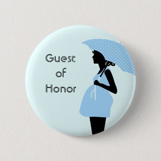 "Guest of Honor" Baby shower Button [blauw]
