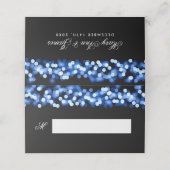 Guest Place Card Wedding Blue Hollywood Glam Plaatskaartje (Buitenkant ongevouwen)