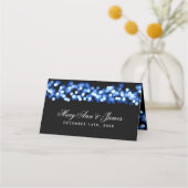 Guest Place Card Wedding Blue Hollywood Glam Plaatskaartje (Achterkant)