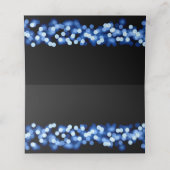 Guest Place Card Wedding Blue Hollywood Glam Plaatskaartje (Binnenkant ongevouwen)