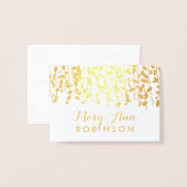 Guest Seating Place Card Gold Greenery Folie Kaarten (Voorkant met envelop)