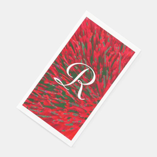 Guest Towel, rood en groen, op papier Servet (Hoek)