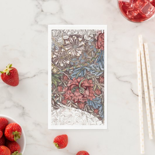 GUEST TOWEL : WILLIAM MORRIS : HONEYSUCKLE SERVET (Insitu)