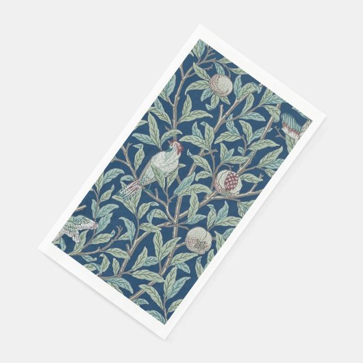 GUEST TOWEL : WILLIAM MORRIS : POMEGRANATES & BIRD SERVET (Hoek)
