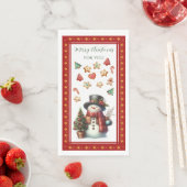 Guest Towel with Snowman & Christmas Cookies Red Servet (Insitu)