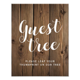 Guest tree rustic Country Barn bruiloft party Foto Afdruk