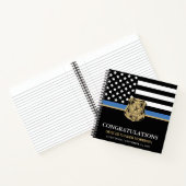 Guest van politie Afstuderen Blue Line Flag Congra Notitieboek (Binnen)