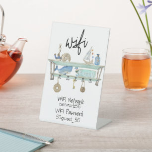 Guest Visitor WIFI-informatie STR Rental Beach Reclamebord Met Voetstuk