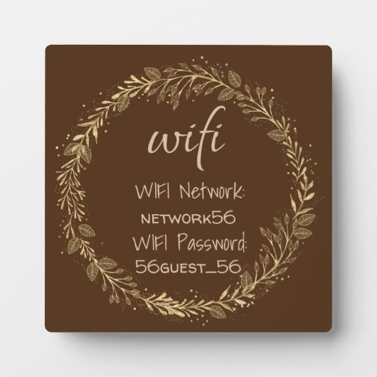 Guest Visitor WIFI-wachtwoord Gold Black Fotoplaat (Voorkant)