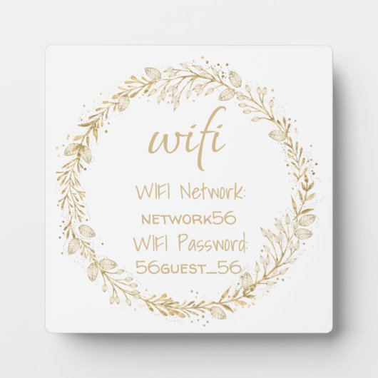 Guest Visitor WIFI-wachtwoord Gold Black Fotoplaat (Voorkant)
