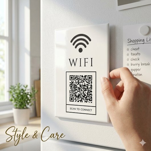 Guest WiFi Magnet Sign Scan QR for Fast Access