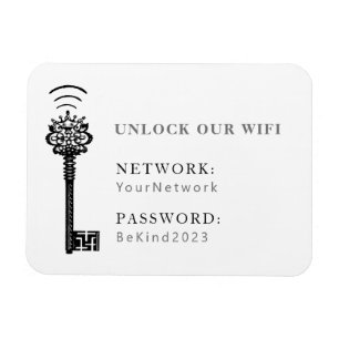 Guest Wifi Password and Network Fridge Magneet