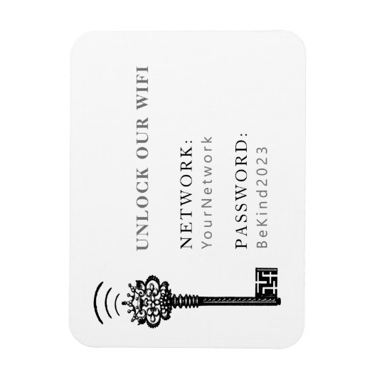Guest Wifi Password and Network Fridge Magneet (Verticaal)