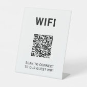 Guest Wifi QR Code Connect Login Minimal Reclamebord Met Voetstuk (Voorkant)