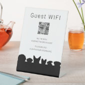 Guest wifi QR code dog silhouette Reclamebord Met Voetstuk (Insitu)