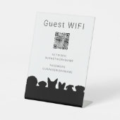 Guest wifi QR code dog silhouette Reclamebord Met Voetstuk (Voorkant)